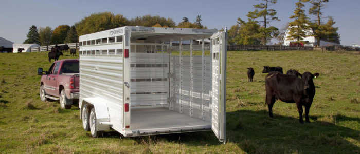 Featherlite livestock trailer on a farm