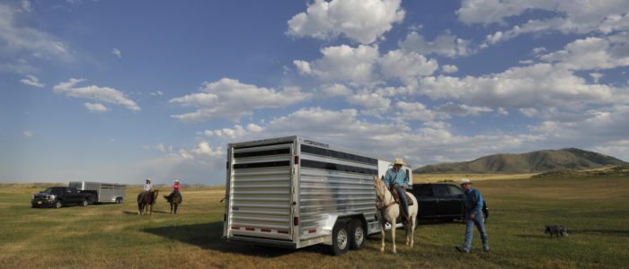 Featherlite horse trailer advertising shoot at Hansen Ranch